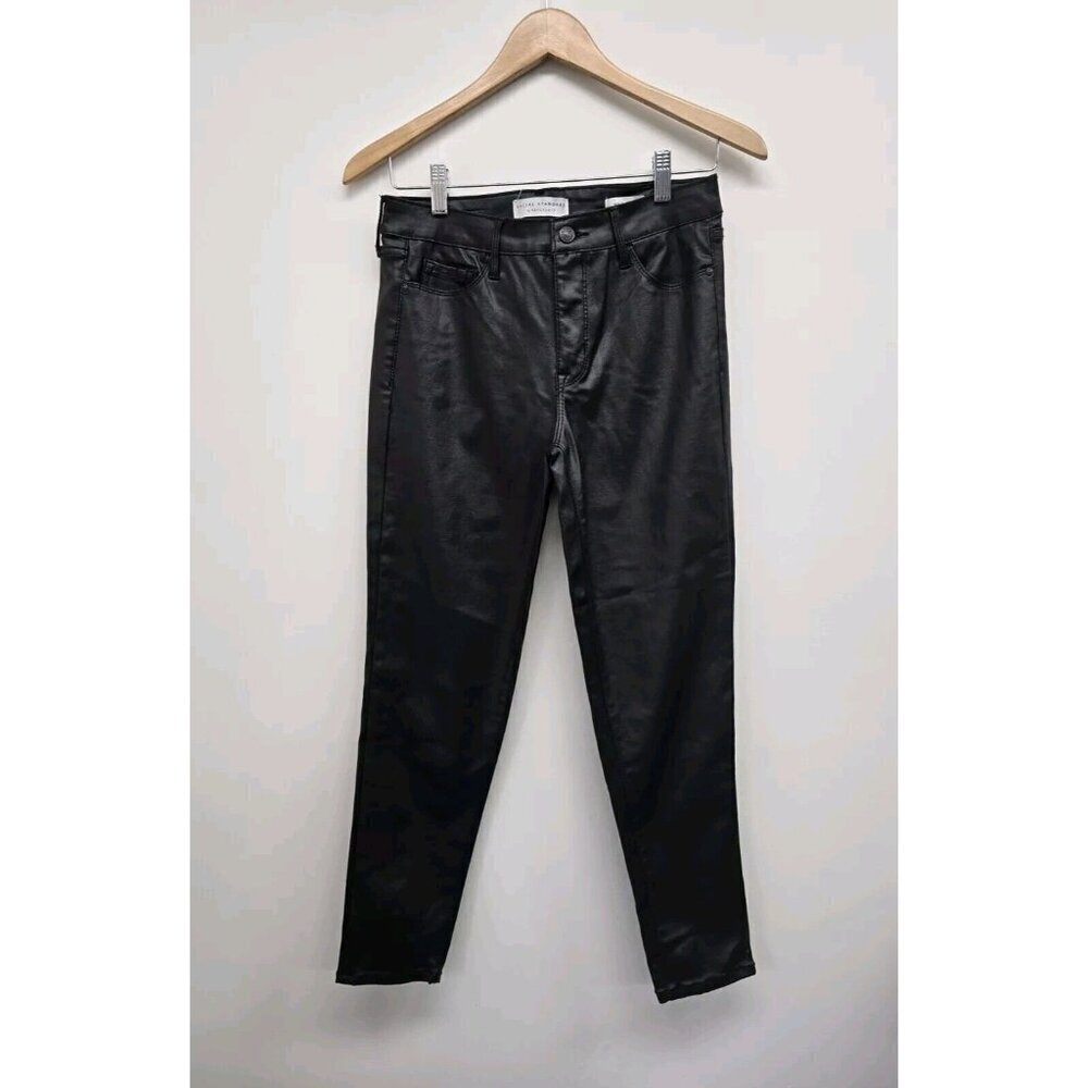 Social Standard By Sanctuary Ankle Skinny Pants Women' Sz 6 Faux Leather Black